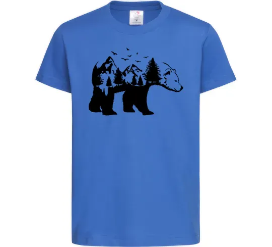 Дитяча футболка Ведмідь природа Яскраво-синій фото