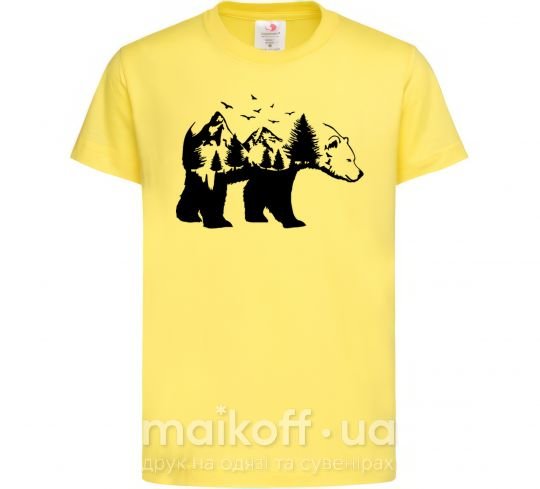 Детская футболка Медведь природа Лимонный фото