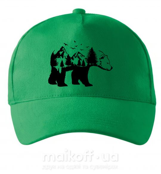 Кепка Медведь природа Зеленый фото