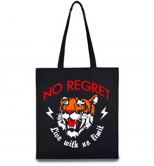 Эко-сумка No regret live with no limit Черный фото