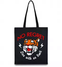 Эко-сумка No regret live with no limit Черный фото