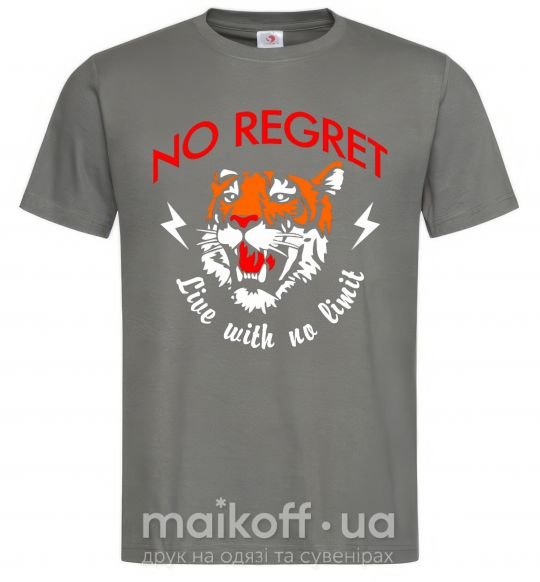 Мужская футболка No regret live with no limit Графит фото