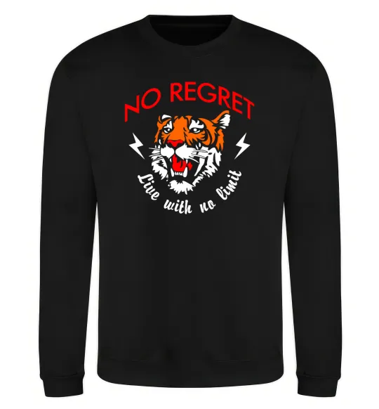 Світшот No regret live with no limit Чорний фото