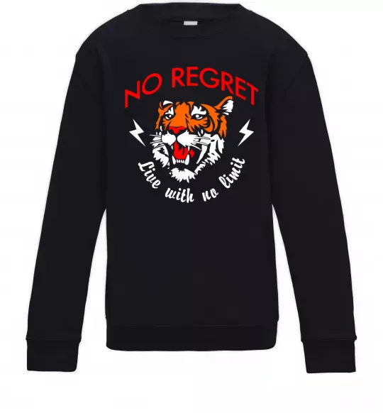Детский Свитшот No regret live with no limit Черный фото