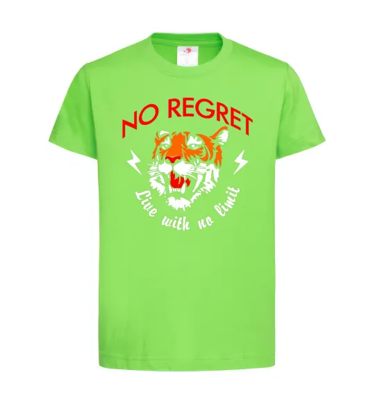 Детская футболка No regret live with no limit Лаймовый фото