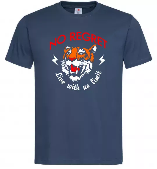 Мужская футболка No regret live with no limit Темно-синий фото
