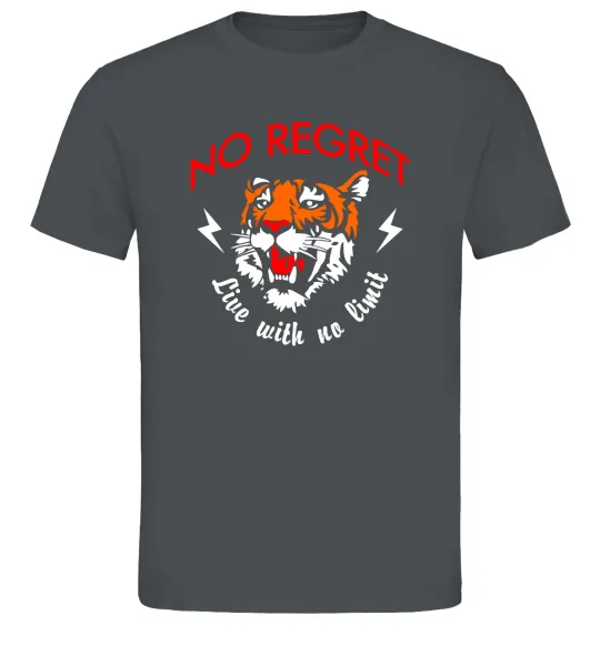 Мужская футболка No regret live with no limit Графит фото