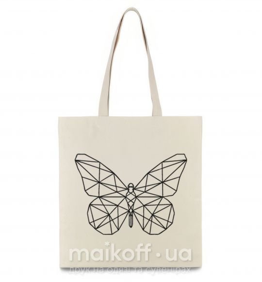 Эко-сумка Butterfly geometria Бежевый фото