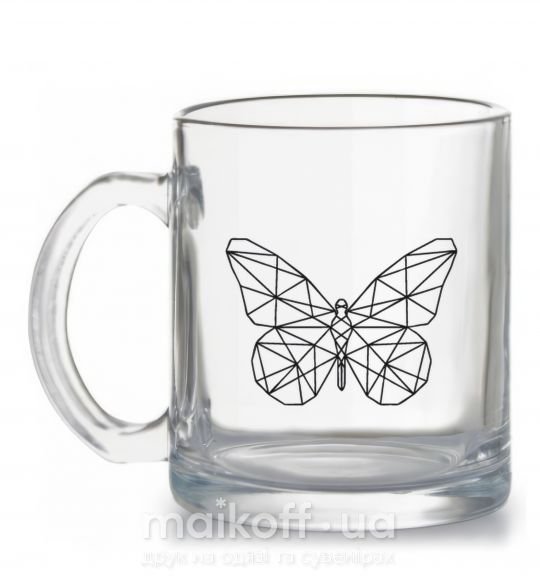 Чашка скляна Butterfly geometria Прозорий фото