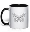 Чашка с цветной ручкой Butterfly geometria Черный фото