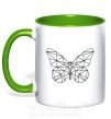 Чашка з кольоровою ручкою Butterfly geometria Зелений фото
