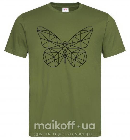 Мужская футболка Butterfly geometria Оливковый фото
