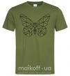 Чоловіча футболка Butterfly geometria Оливковий фото