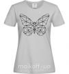 Жіноча футболка Butterfly geometria Сірий фото