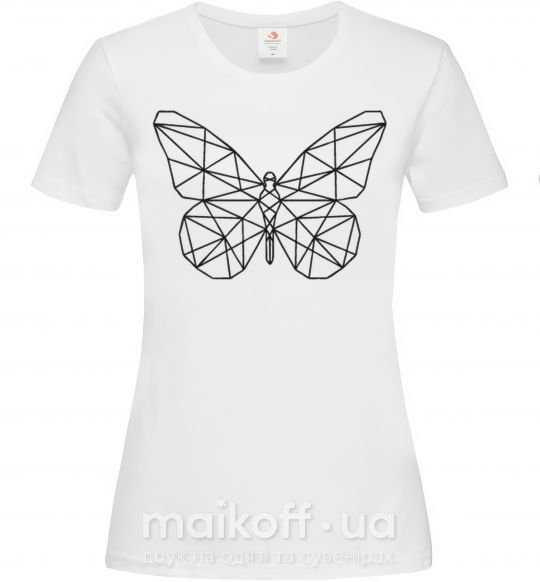 Женская футболка Butterfly geometria Белый фото