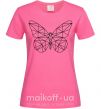 Жіноча футболка Butterfly geometria Яскраво-рожевий фото