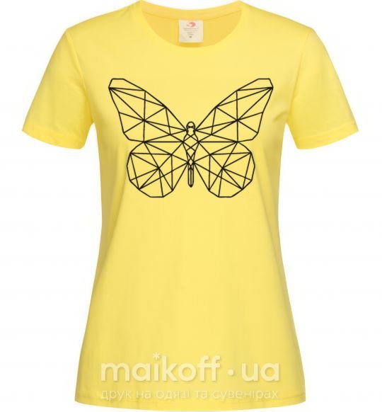 Жіноча футболка Butterfly geometria Лимонний фото