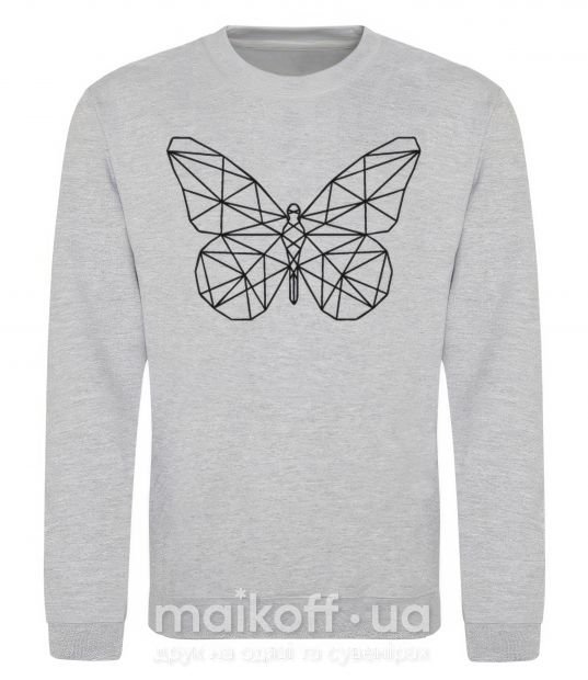 Свитшот Butterfly geometria Серый меланж фото
