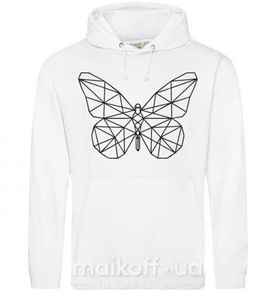 Мужская толстовка (худи) Butterfly geometria Белый фото
