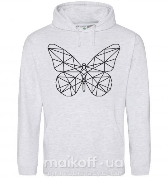 Женская толстовка (худи) Butterfly geometria Серый меланж фото