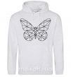 Женская толстовка (худи) Butterfly geometria Серый меланж фото