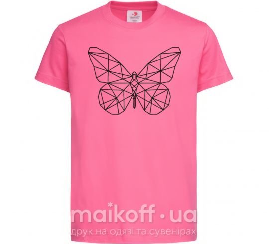 Дитяча футболка Butterfly geometria Яскраво-рожевий фото