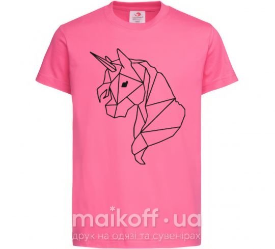 Детская футболка Единорог геометрия Ярко-розовый фото