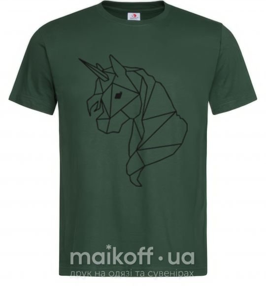 Мужская футболка Единорог геометрия Темно-зеленый фото