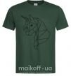 Чоловіча футболка Единорог геометрия Темно-зелений фото