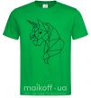 Мужская футболка Единорог геометрия Зеленый фото