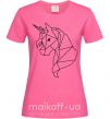 Женская футболка Единорог геометрия Ярко-розовый фото