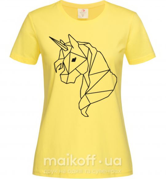 Женская футболка Единорог геометрия Лимонный фото