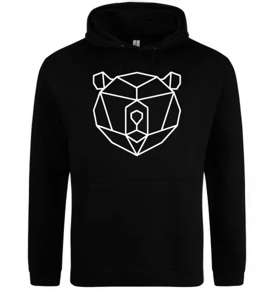 Женская толстовка (худи) Ведмідь геометрія Черный фото