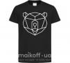 Детская футболка Медведь геометрия Черный фото