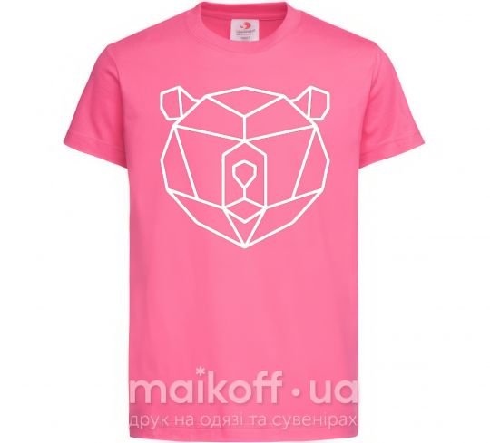 Детская футболка Медведь геометрия Ярко-розовый фото