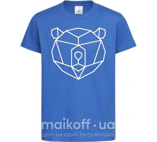 Детская футболка Медведь геометрия Ярко-синий фото