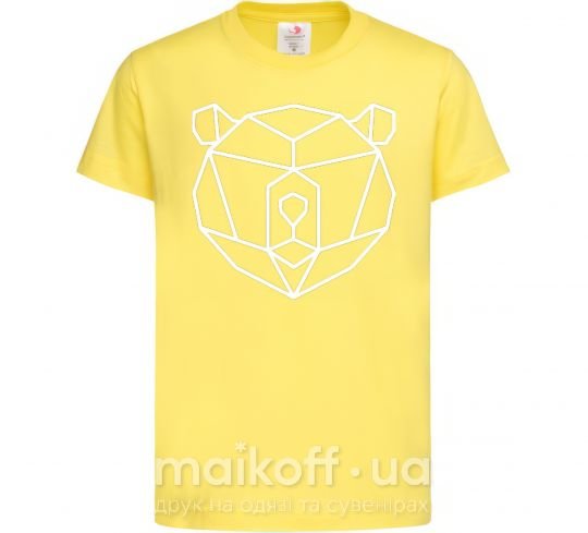 Дитяча футболка Медведь геометрия Лимонний фото