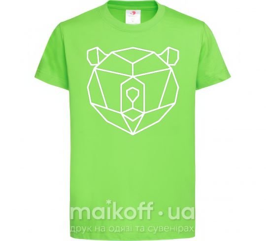 Детская футболка Медведь геометрия Лаймовый фото