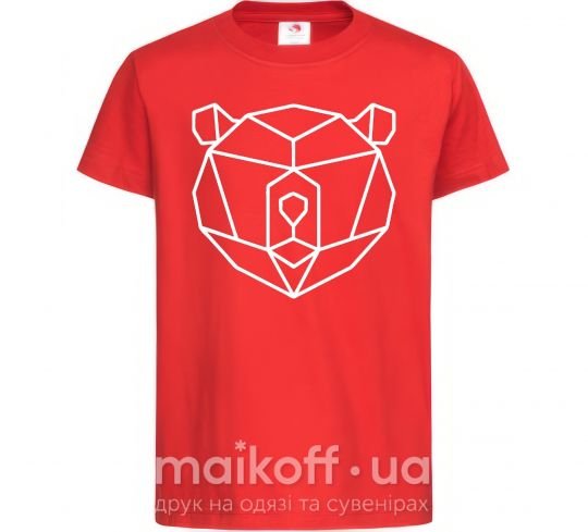 Детская футболка Медведь геометрия Красный фото