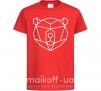 Дитяча футболка Медведь геометрия Червоний фото