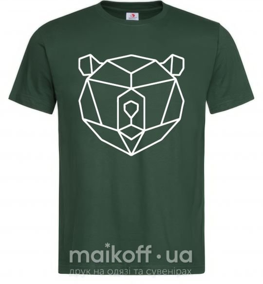 Чоловіча футболка Медведь геометрия Темно-зелений фото