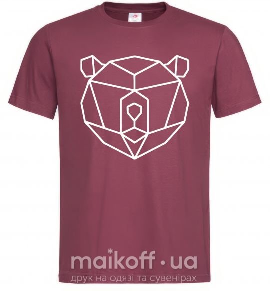 Чоловіча футболка Медведь геометрия Бордовий фото