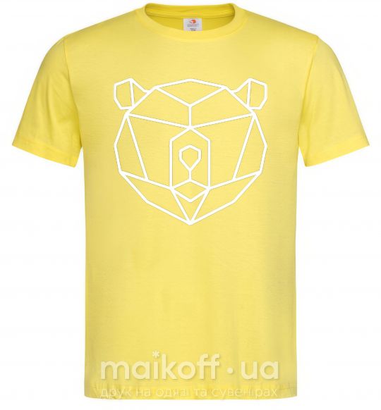 Мужская футболка Медведь геометрия Лимонный фото
