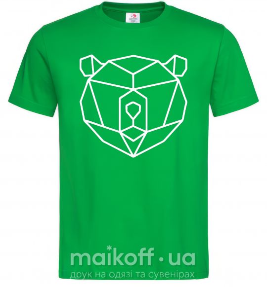 Мужская футболка Медведь геометрия Зеленый фото
