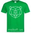 Чоловіча футболка Медведь геометрия Зелений фото