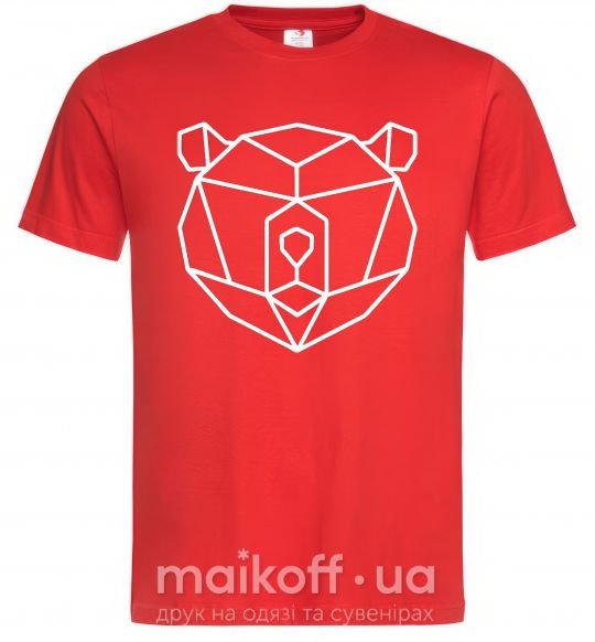 Мужская футболка Медведь геометрия Красный фото