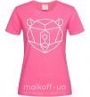 Жіноча футболка Медведь геометрия Яскраво-рожевий фото