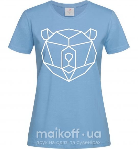 Жіноча футболка Медведь геометрия Блакитний фото