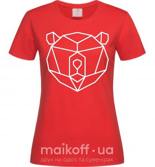 Жіноча футболка Медведь геометрия Червоний фото