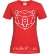 Жіноча футболка Медведь геометрия Червоний фото